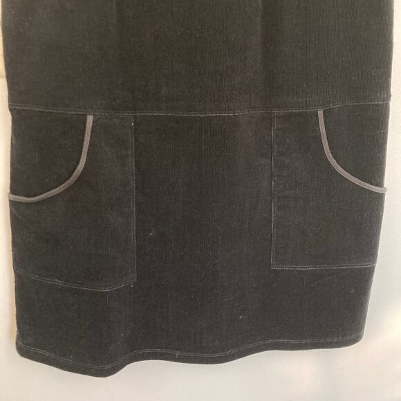 GH Bass Women 10 Black Corduroy Drop Waist Jumper Dress Academia 90s Preppy - Picture 5 of 9